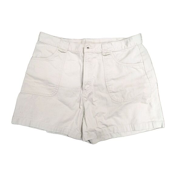 bill blass Pants - Vintage Bill Blass Cream Cotton 90s Mom Khaki High Waisted Shorts sz 16